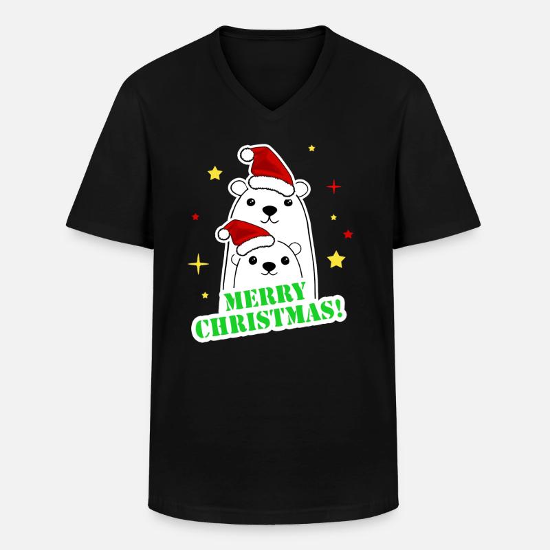 Frohe Weihnachtsfeier - Männer-T-Shirt mit V-Ausschnitt - Schwarz