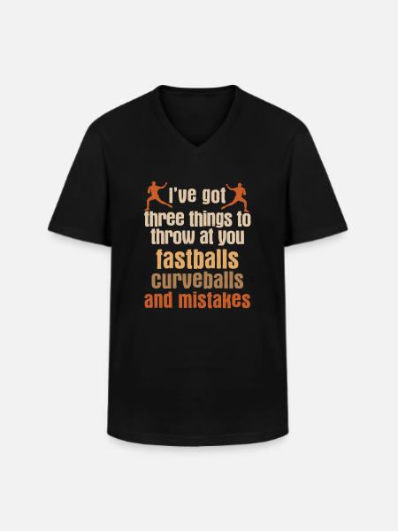 Baseball - Männer-T-Shirt mit V-Ausschnitt - Schwarz