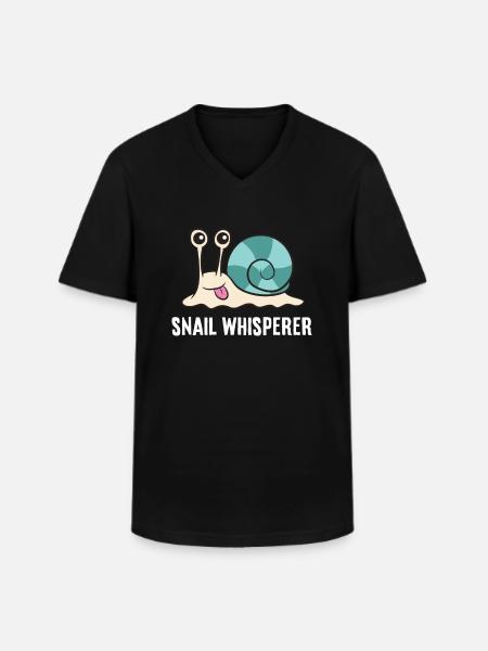 Snail Whisperer Love Snails - Men's V-Neck T-Shirt - black