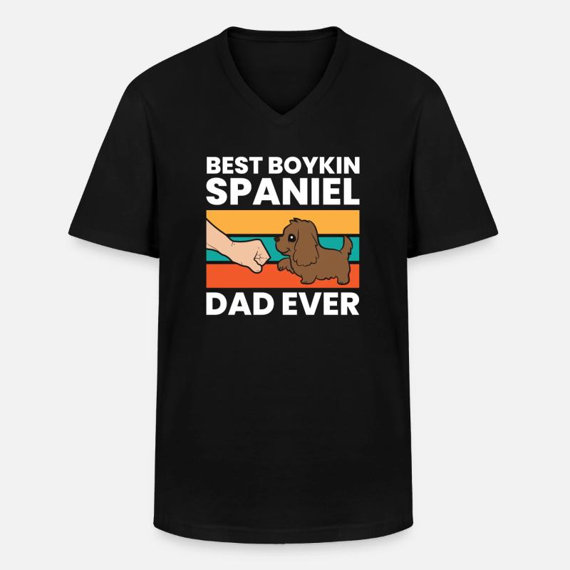 Best Boykin Spaniel Dad Ever - Männer-T-Shirt mit V-Ausschnitt - Schwarz