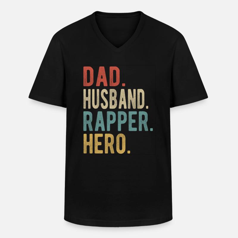 Rapper Papa Ehemann Held - Männer-T-Shirt mit V-Ausschnitt - Schwarz