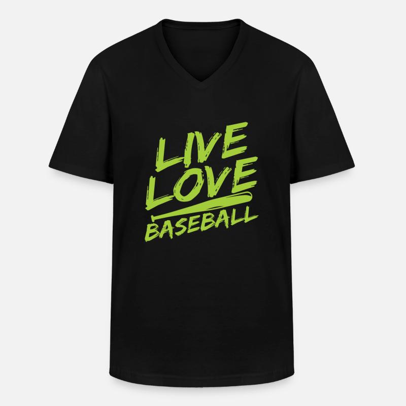 Baseball - Männer-T-Shirt mit V-Ausschnitt - Schwarz