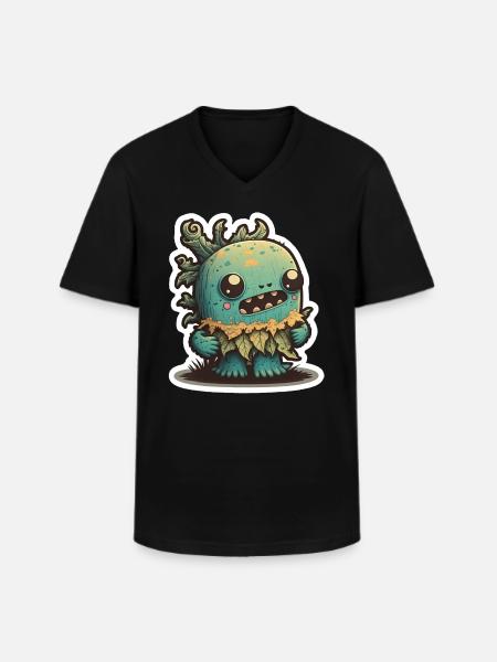 Halloween Cactus Monster - Men's V-Neck T-Shirt - black