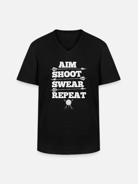 Bogenschießen Archery - Männer-T-Shirt mit V-Ausschnitt - Schwarz