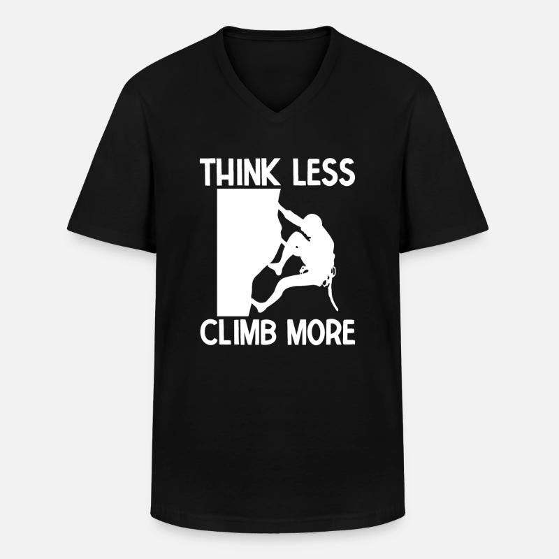 Klettern Bouldern - Männer-T-Shirt mit V-Ausschnitt - Schwarz
