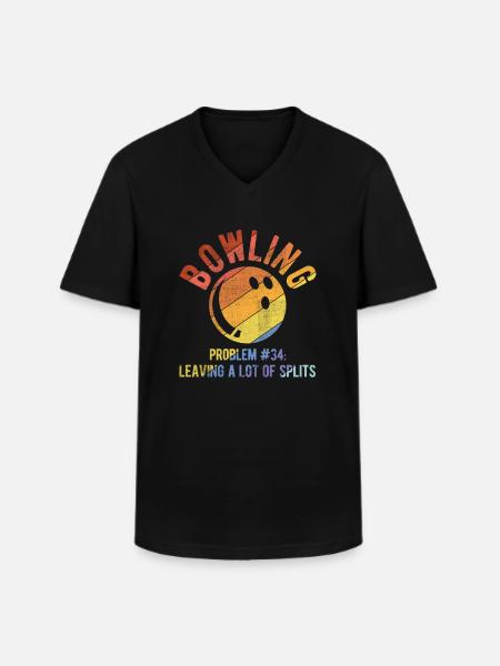 Bowling - Männer-T-Shirt mit V-Ausschnitt - Schwarz