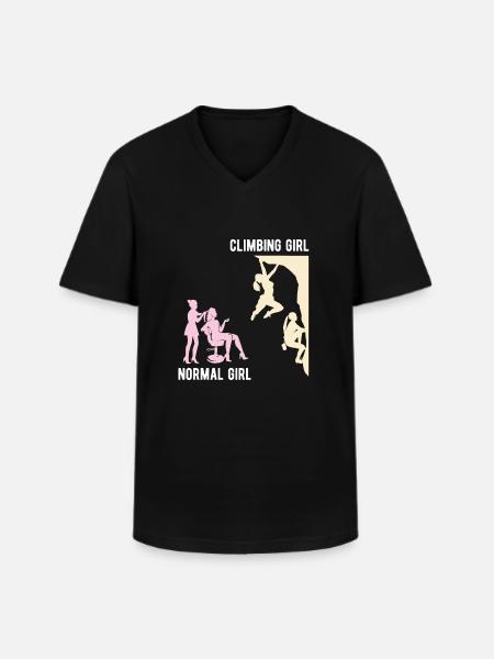 Klettern Bouldern - Männer-T-Shirt mit V-Ausschnitt - Schwarz