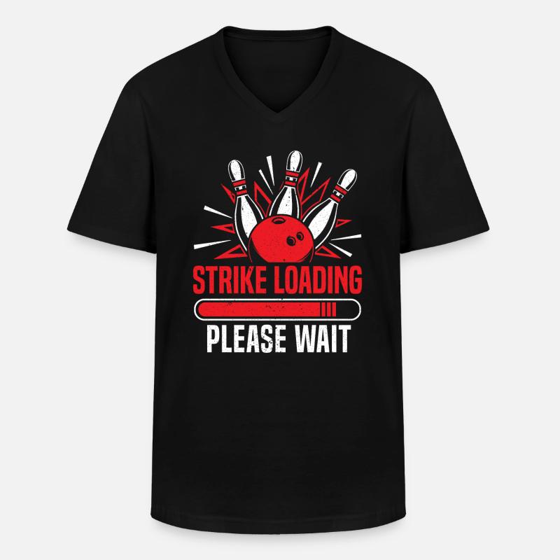 Strike Loading Bowling - Men's V-Neck T-Shirt - black