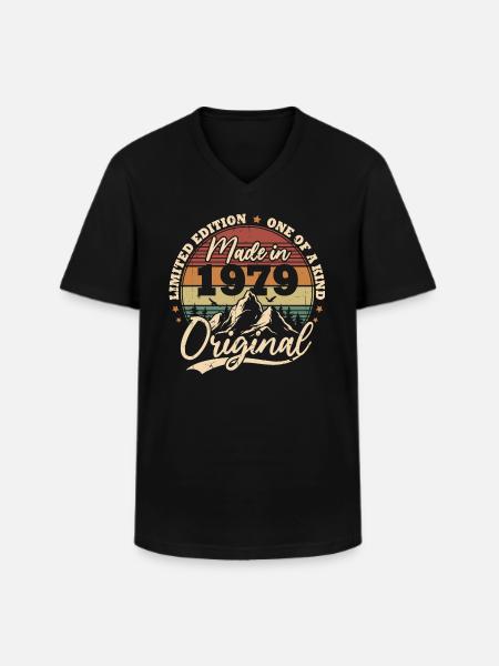 Original 1979 Vintage Rétro Cadeau D'anniversaire - T-shirt col V Homme - noir