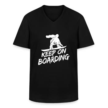 Snowboard Spruch für Snowboarder - Männer-T-Shirt mit V-Ausschnitt - Schwarz - Vorne - AI Model Male 178 dark (178cm)
