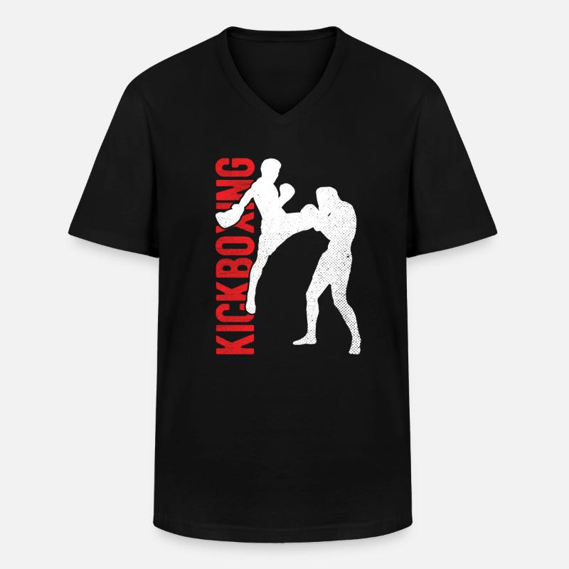 Kickboxing - Männer-T-Shirt mit V-Ausschnitt - Schwarz