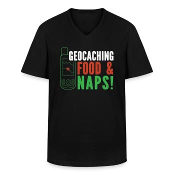 Creuser Détecteur de métaux Amateur de chasse au trésor - T-shirt col V Homme - noir - Devant - AI Model Male 178 dark (178cm)