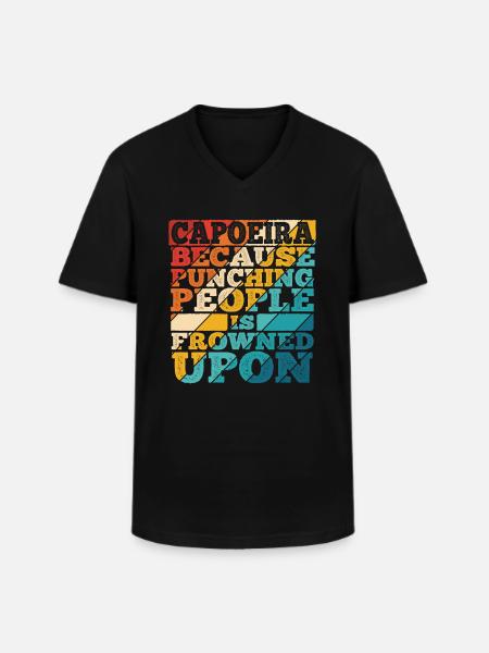 Capoeira - Männer-T-Shirt mit V-Ausschnitt - Schwarz