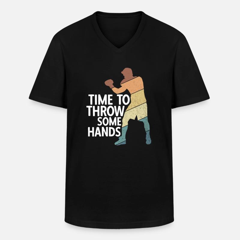 Boxsport Boxing - Männer-T-Shirt mit V-Ausschnitt - Schwarz