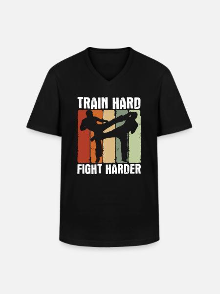 Kickboxing - Männer-T-Shirt mit V-Ausschnitt - Schwarz
