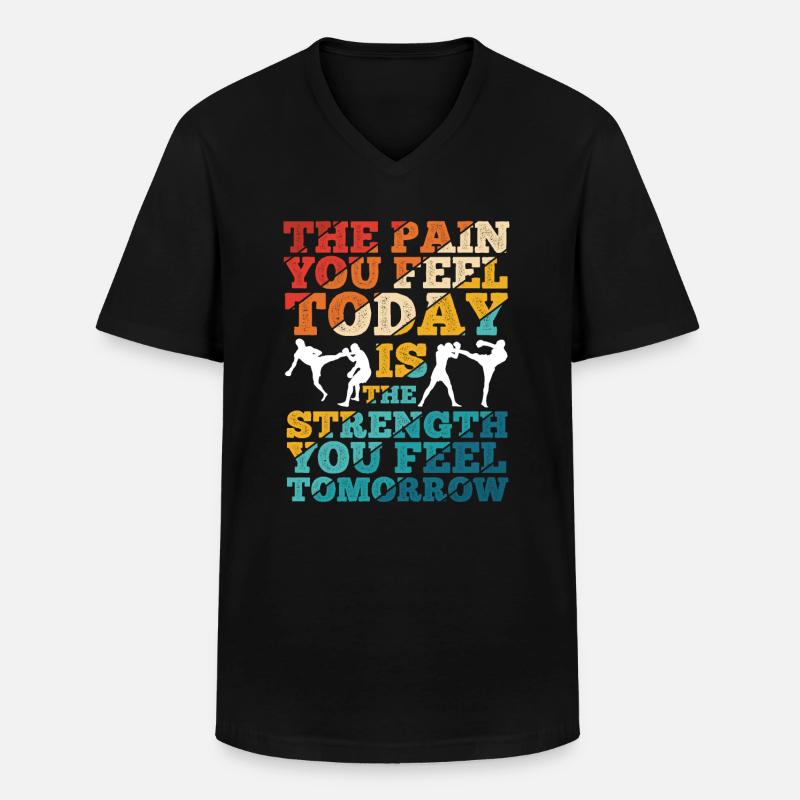 Kickboxing - Männer-T-Shirt mit V-Ausschnitt - Schwarz