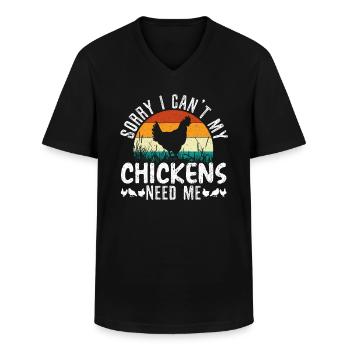 Hühnerzüchter Hühnerflüsterer Nutztier - Männer-T-Shirt mit V-Ausschnitt - Schwarz - Vorne - AI Model Male 178 dark (178cm)