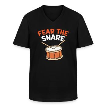 Drummer Musical Instrument Musician Drum Player - Men's V-Neck T-Shirt - black - Front - AI Model Male 178 dark (178cm)