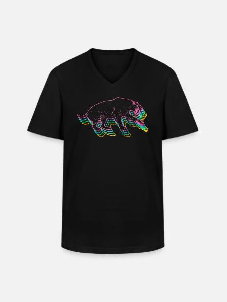Säbelzahntiger - Männer-T-Shirt mit V-Ausschnitt - Schwarz