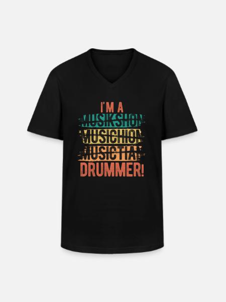 Schlagzeug Spieler Drummer - Männer-T-Shirt mit V-Ausschnitt - Schwarz