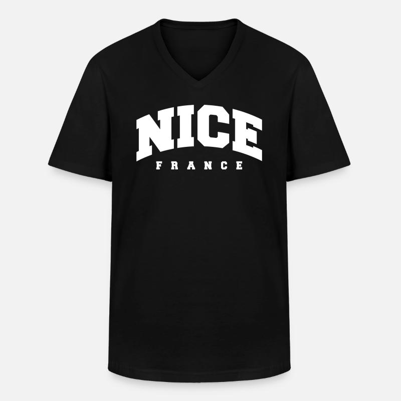 Nice - Männer-T-Shirt mit V-Ausschnitt - Schwarz