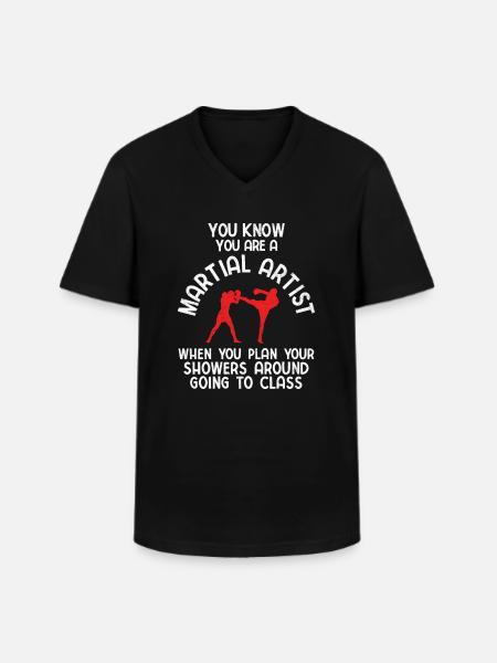 Mixed Martial Arts MMA - Männer-T-Shirt mit V-Ausschnitt - Schwarz