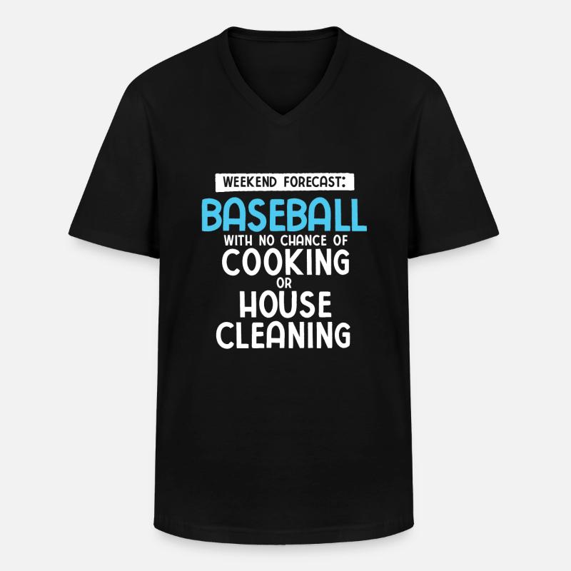 Baseball - Männer-T-Shirt mit V-Ausschnitt - Schwarz