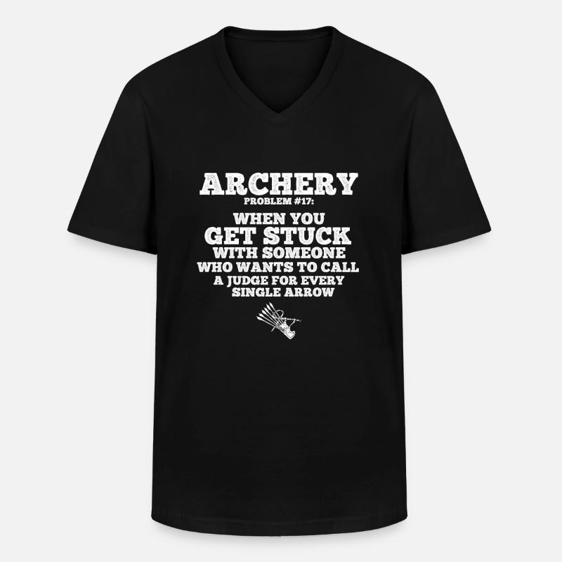 Bogenschießen Archery - Männer-T-Shirt mit V-Ausschnitt - Schwarz