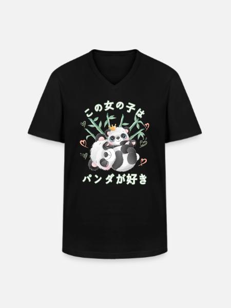 Panda Love Mama Panda Bear - Men's V-Neck T-Shirt - black