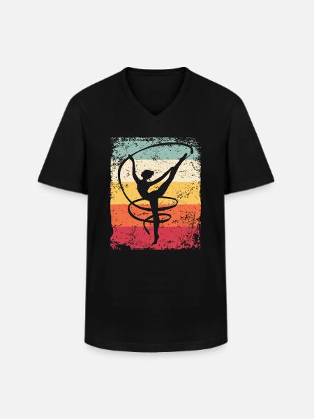 Gymnaste Gymnaste Gymnastique Rythmique Rétro - T-shirt col V Homme - noir