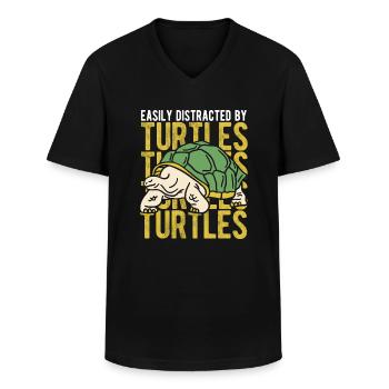 Schildkröten - Männer-T-Shirt mit V-Ausschnitt - Schwarz - Vorne - AI Model Male 178 dark (178cm)