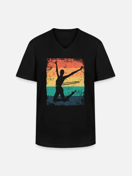 Gymnaste Gymnastique Rétro Rythmique Mature - T-shirt col V Homme - noir