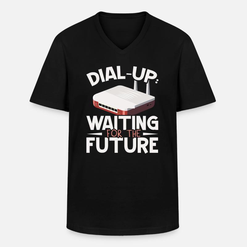 DFÜ-Internetverbindung 90er Computerwitze - Männer-T-Shirt mit V-Ausschnitt - Schwarz