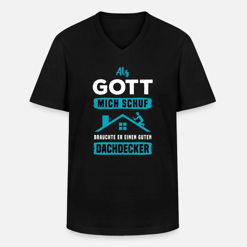 Handwerker Dachdeckermeister Beruf Dachdecker - Männer-T-Shirt mit V-Ausschnitt - Schwarz