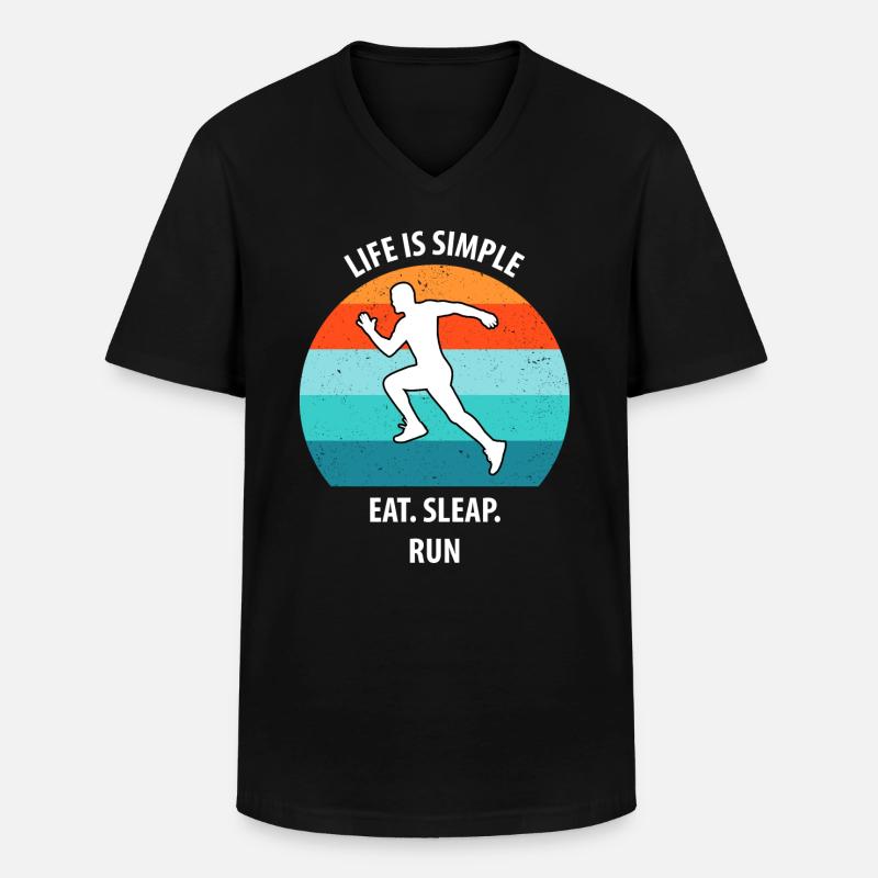 Joggen - Männer-T-Shirt mit V-Ausschnitt - Schwarz