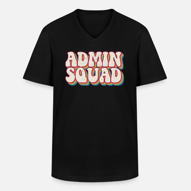 Schulverwalter Schulleiter Admin Squad - Männer-T-Shirt mit V-Ausschnitt - Schwarz