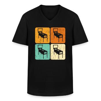 Flipperautomat Arcade-Spiel Klassisches Videospiel - Männer-T-Shirt mit V-Ausschnitt - Schwarz - Vorne - AI Model Male 178 dark (178cm)