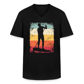 Stand Up Paddling Stand Up Board Sup - Männer-T-Shirt mit V-Ausschnitt - Schwarz - Vorne - AI Model Male 178 dark (178cm)
