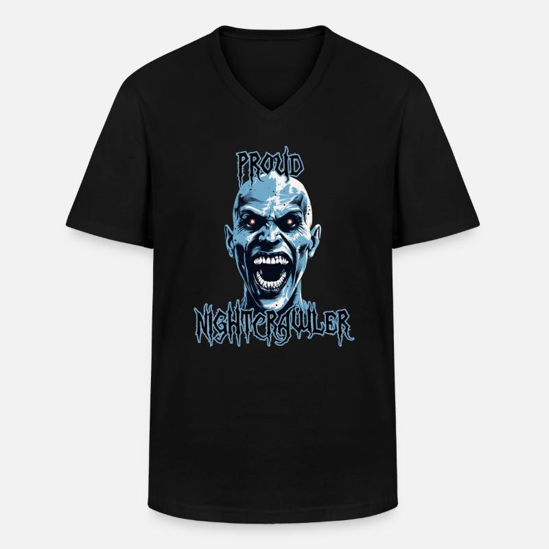 Stolzer Nightcrawler, Nachteule, gruselig - Männer-T-Shirt mit V-Ausschnitt - Schwarz