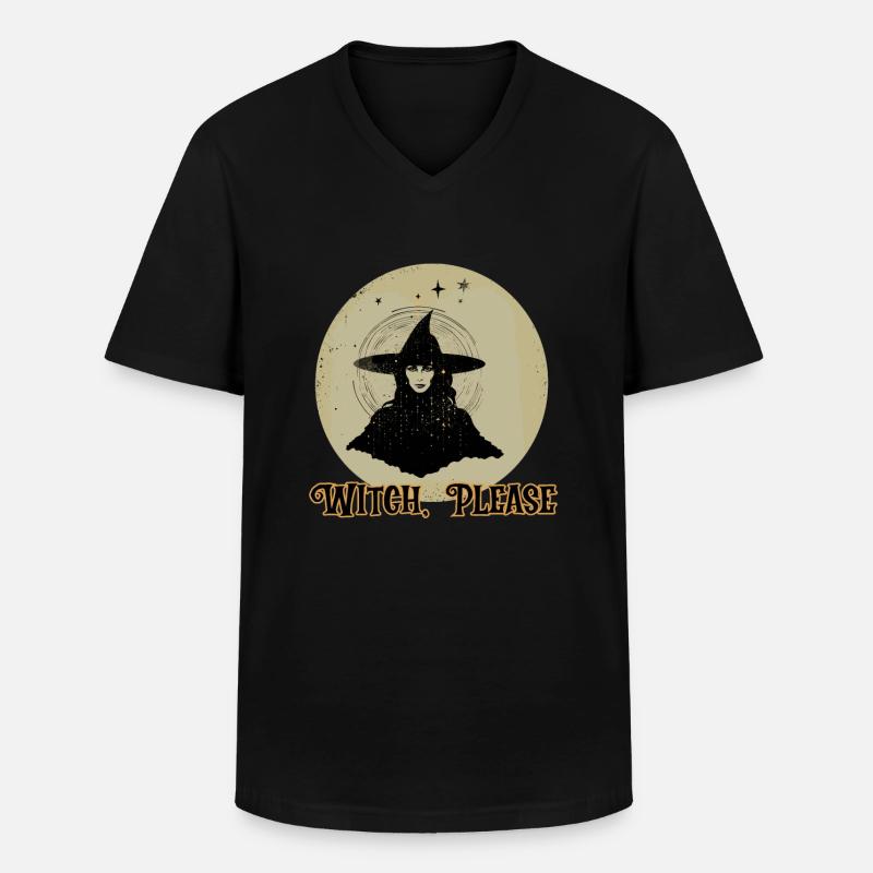 Hexe, bitte, Halloween - Männer-T-Shirt mit V-Ausschnitt - Schwarz