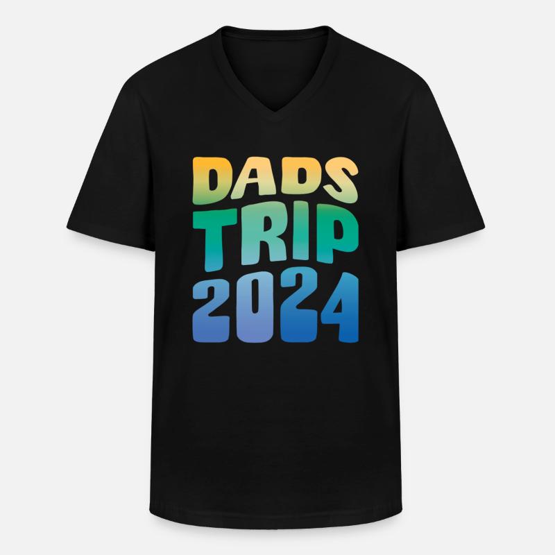 Dads Trip 2024 - Männer-T-Shirt mit V-Ausschnitt - Schwarz