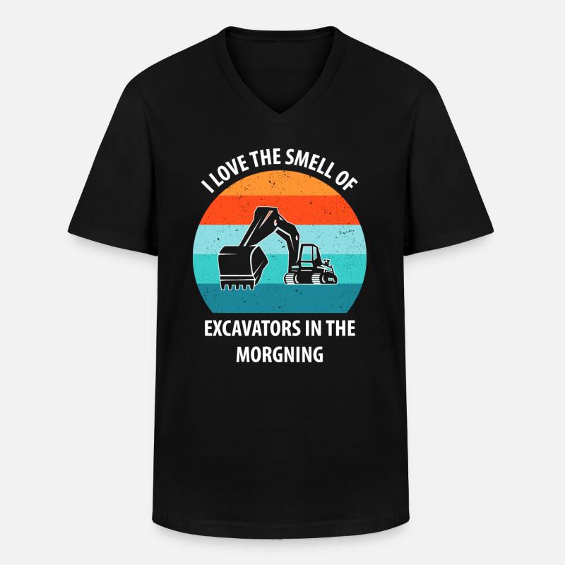 Bagger Baggerfahrer Baggerwagen - Männer-T-Shirt mit V-Ausschnitt - Schwarz