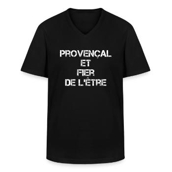 Provençal Et Fier De L'ëtre Cadeau - T-shirt col V Homme - noir - Devant - AI Model Male 178 dark (178cm)