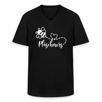 Plüschmors Hummel Ostfriesisch Ostfriesland - Männer-T-Shirt mit V-Ausschnitt - Schwarz - Vorne - AI Model Male 178 dark (178cm)