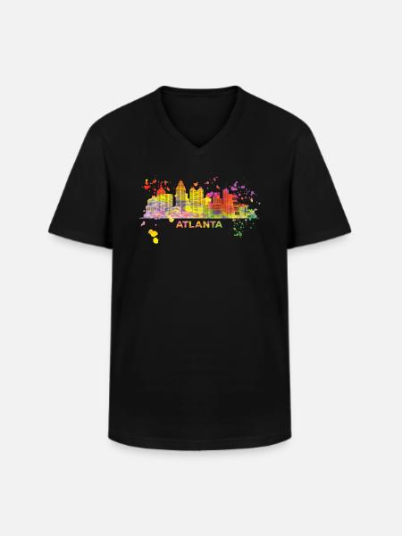 Atlantans Skyline Atlanta - Men's V-Neck T-Shirt - black