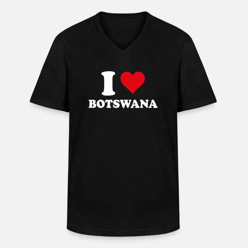 Ich liebe Botswana Herzgeschenk Botswana - Männer-T-Shirt mit V-Ausschnitt - Schwarz