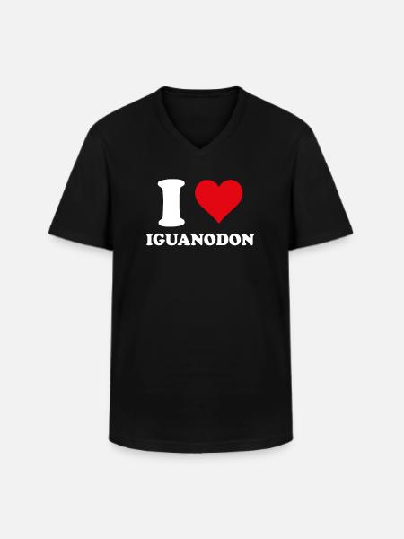 I Love Iguanodon Paleontology Dinosaur - Men's V-Neck T-Shirt - black