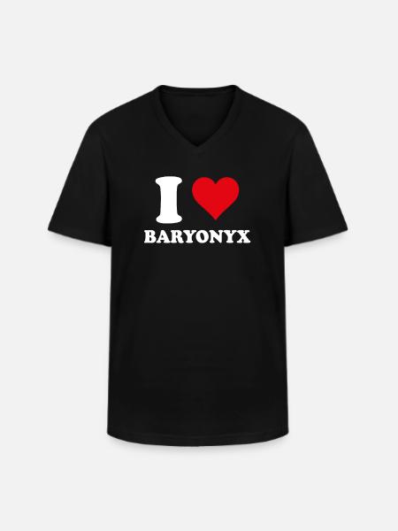 I like Baryonyx Paleontology Dinosaur - Men's V-Neck T-Shirt - black