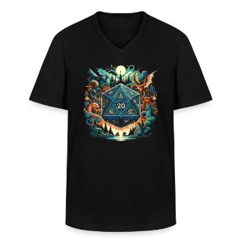 Rollenspiel RPG Master Videospiel Gamer - Männer-T-Shirt mit V-Ausschnitt - Schwarz - Vorne - AI Model Male 178 dark (178cm)