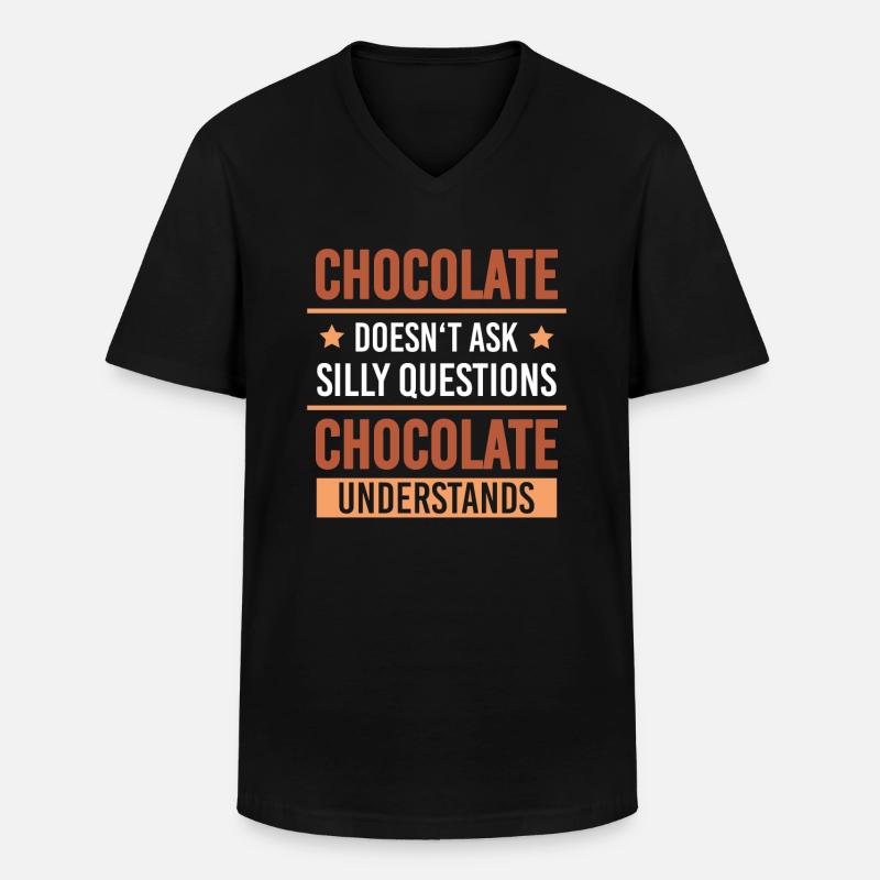 Chocolate Understands Problems Snacking Cocoa - Men's V-Neck T-Shirt - black